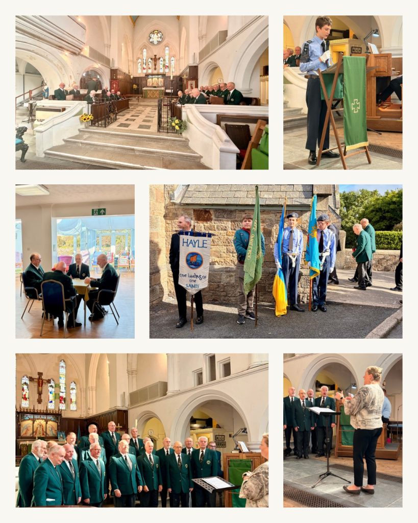 A collection of 6 images showing Hayle's Civic and Community Parade and Service